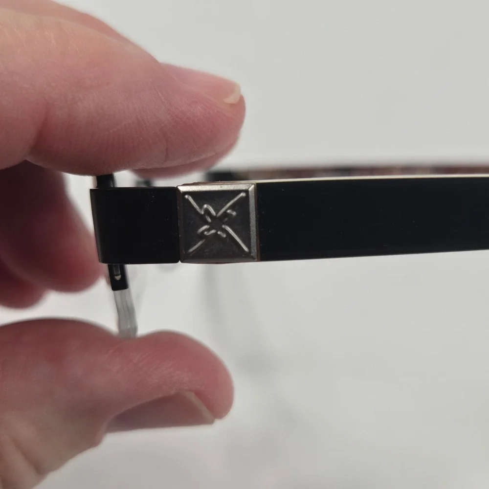 Nicole Miller Eyeglasses Black Frames‎ Leopard Print Arms 50-16-140 New